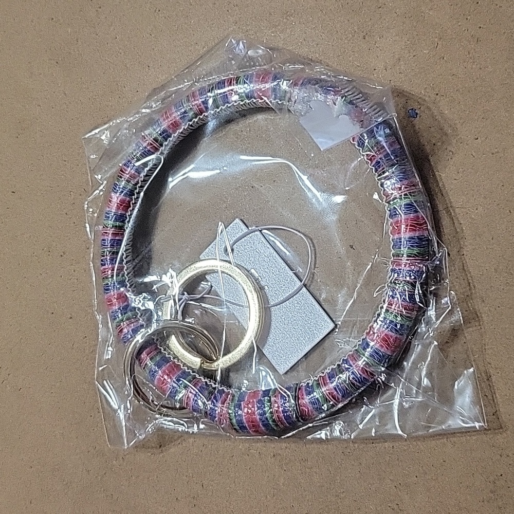 NWOT Striped Key Ring